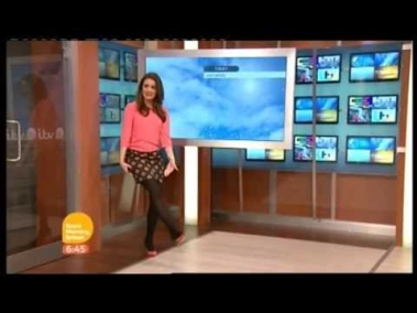 Laura Tobin shows off her legs in black tights