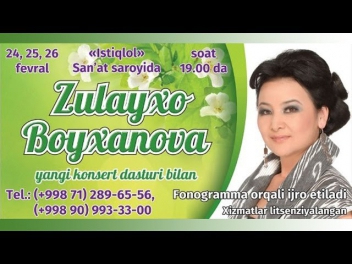 Zulayho Boyhonovaning yangi konsert dasturi 2014 2-qism