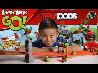 ANGRY BIRDS GO! Pig Rock Raceway - TELEPODS Unboxing, Review & Demo!