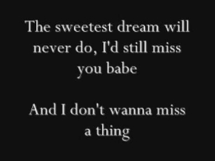 Aerosmith -  I Don't Wanna Miss a Thing Lyrics